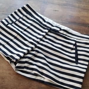 4" inseam navy striped shorts
